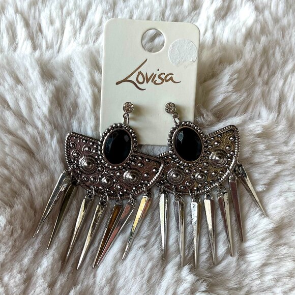 NWT Lovisa Antique Silver Dangling Western Bohemian Style Earrings - Picture 1 of 2